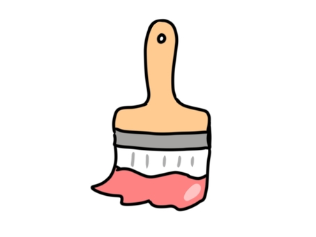 ペンキのハケ(2)のイラスト ペンキのハケ(2)のイラスト ペンキ,ハケ,ペンキ塗り,画材,創作,大工,赤のイラスト素材