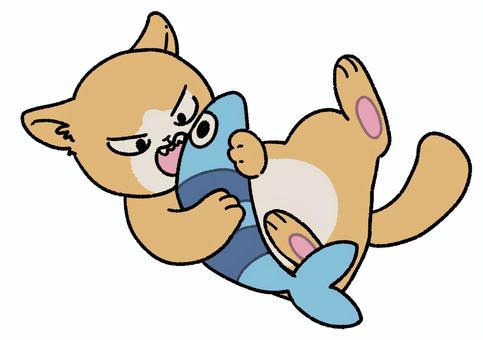 Illustration, cat, brown, fun, 