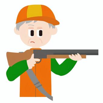 銃をかまえた猟師さん 銃をかまえた猟師さん 猟師,狩猟,銃,ハンター,狩り,駆除,人,おじいさん,お年寄り,老人のイラスト素材