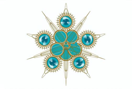 星形っぽい幾何学模様装飾のカード 装飾,星,幾何学模様,メカ,sfのイラスト素材
