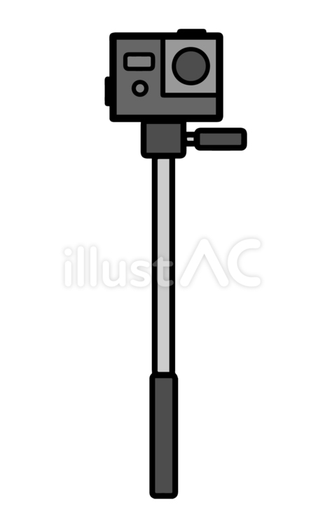 アクションカメラ、自撮り棒 アクションカメラ,小型,カメラのイラスト素材