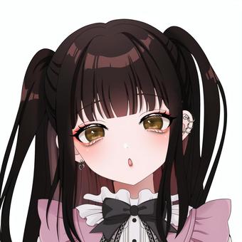 地雷系の女の子アイコン・黒髪 コスプレ,女子,女の子,美少女,萌え,アイコン,かわいい,フリー,無料,萌え系のイラスト素材