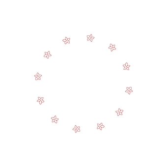 小花の丸フレーム 花,フレーム,手描き,線,エレガント,ボタニカル,淡い,手紙,鮮やか,ふわふわのイラスト素材