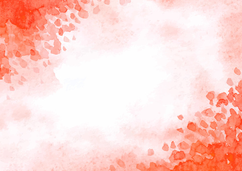 水彩背景_朱色04 朱色,水彩,背景,フレーム,赤,レッド,洗朱色,スカーレット,水彩画,手描きのイラスト素材