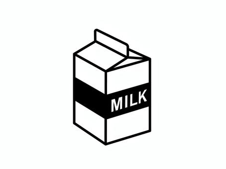 牛乳のアイコン 牛乳,紙パック,飲み物,乳飲料,乳製品,ミルク,栄養,給食,黒,アイコンのイラスト素材