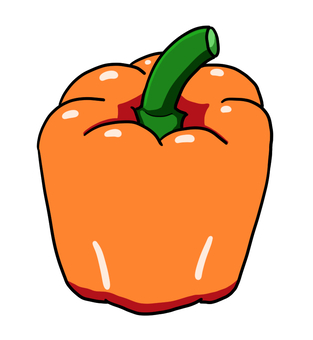 パプリカ(オレンジ) パプリカ(オレンジ) パプリカ,野菜,食材のイラスト素材