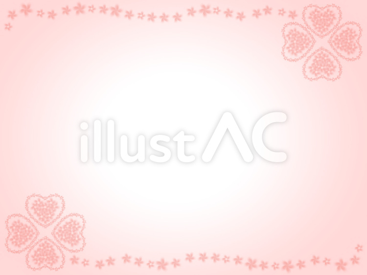 桜の四葉枠 beautiful,よつ葉,カワイイのイラスト素材