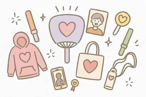 手書きの推し活グッズイラスト