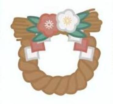 お正月のしめ縄のイラスト素材