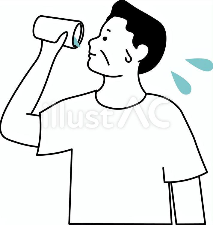 人物　男性　飲水 人物,男性,飲水のイラスト素材