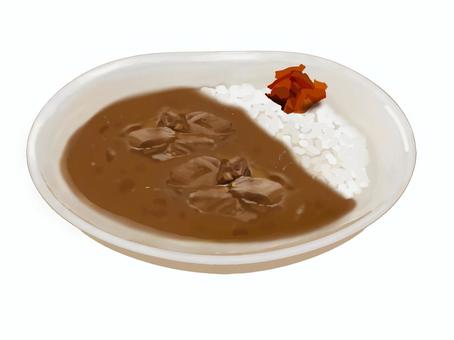 カレーライス（9B） カレーライス,ビーフカレー,ビーフカレーライス,カレー,食事,スパイス,レストラン,洋食店,食器,インド料理のイラスト素材