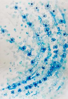 あお さし絵,可愛い,優しい,可憐,きれい,アート,花,淡い,花壇,花畑のイラスト素材