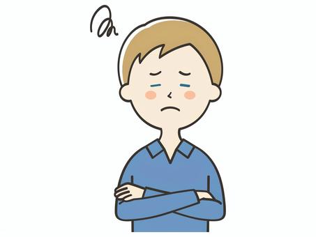 悩み事がある白人男性