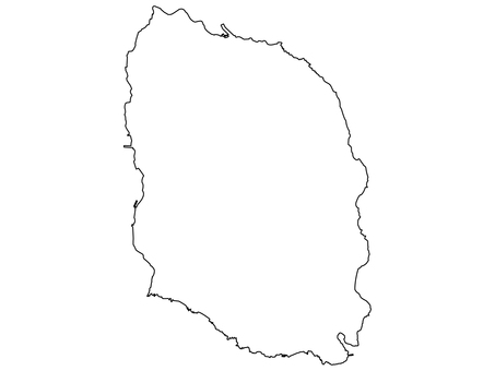白地図／大島（伊豆大島）の海岸線 大島,伊豆大島,白地図,海岸線,地図,マップ,白図,白黒,島,東京都のイラスト素材
