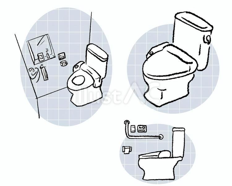 洋式トイレの線画イラスト トイレ,洋式トイレ,線画のイラスト素材