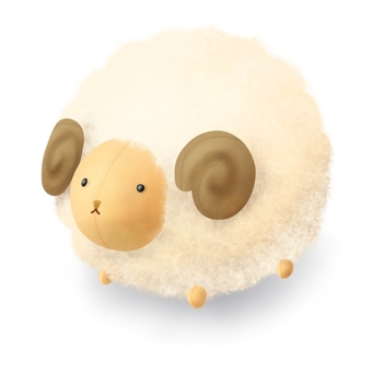 メリーさんはひつじ ぬいぐるみ,羊,もこもこ,リアル,かわいいのイラスト素材