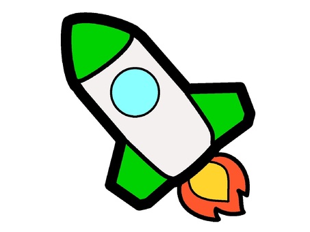 Illustration, tiny, hand-drawn wind, rocket, 