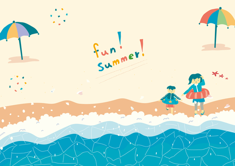 海のレジャーのメッセージカード