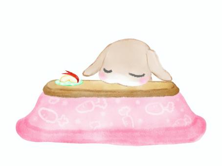 Mr. Rabbit dozes off at the kotatsu, , JPG and PNG