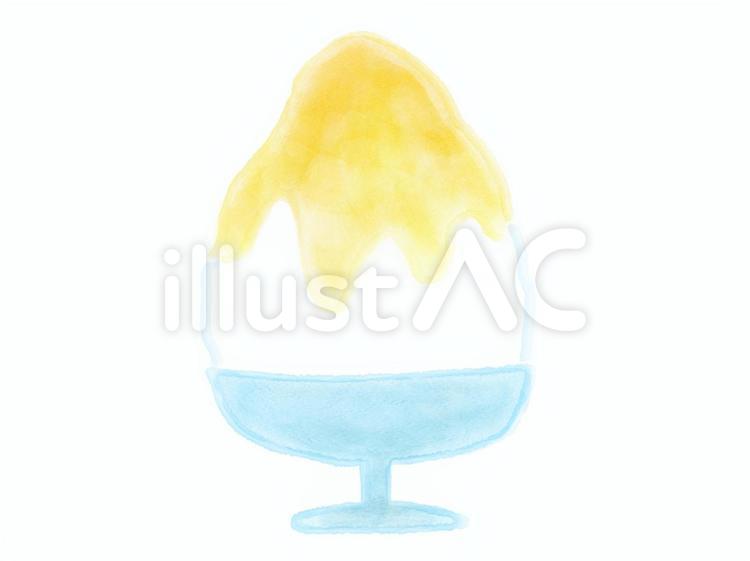 かき氷　レモン かき氷,かきごおり,レモンのイラスト素材