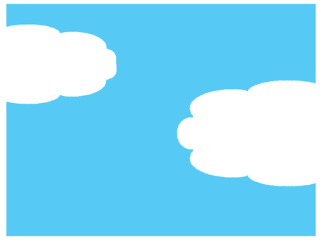 空 空,青空,雲,pop調,手描き,商用可,無料,フリーのイラスト素材