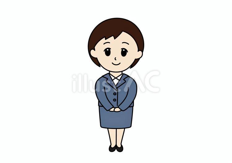 スーツを着た優しく微笑む女性 女性,スーツ,制服のイラスト素材