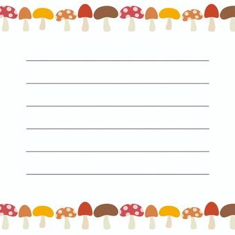 キノコの横書き便箋 キノコの横書き便箋 キノコ,秋,手紙,便箋,シンプル,かわいい,素材,白背景のイラスト素材