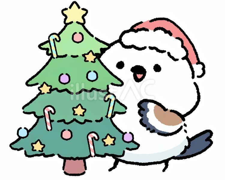 シマエナガ_クリスマスツリーを飾る_01イラスト - No: 25887039｜無料