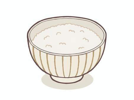お茶碗に入った白ご飯 茶碗,ごはん,白飯,白米,器,食器,米,食べ物,炊き立て,食事のイラスト素材