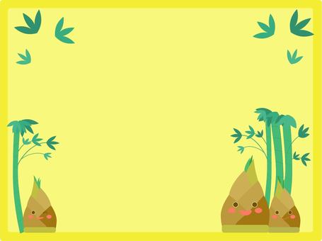 Illustration, bamboo shoots, frame, spring, 