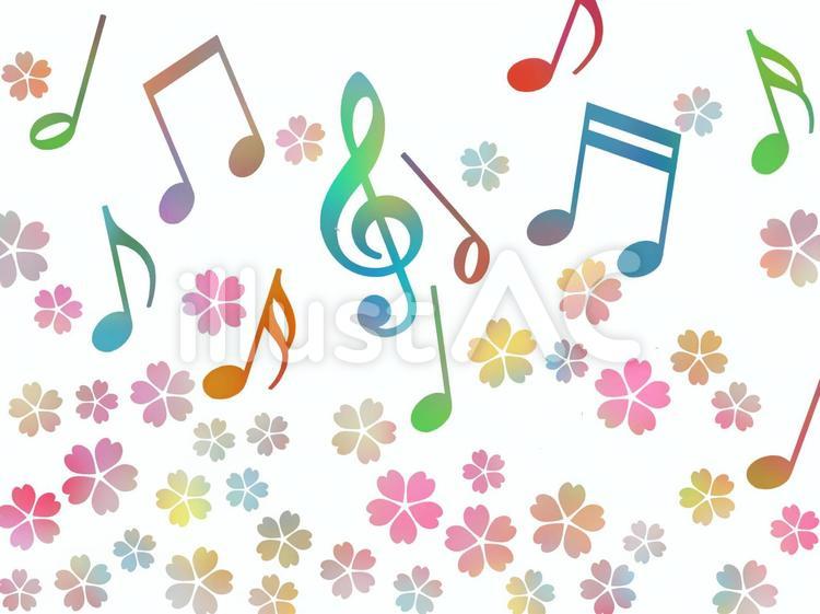 Free Vectors | Musical note and cherry blossom pattern wallpaper simple ...