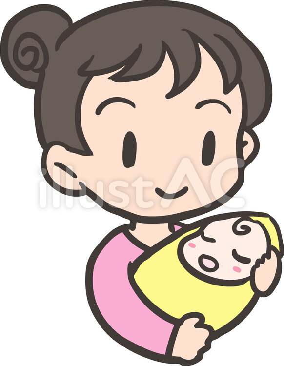 母子 人物,女性,女のイラスト素材