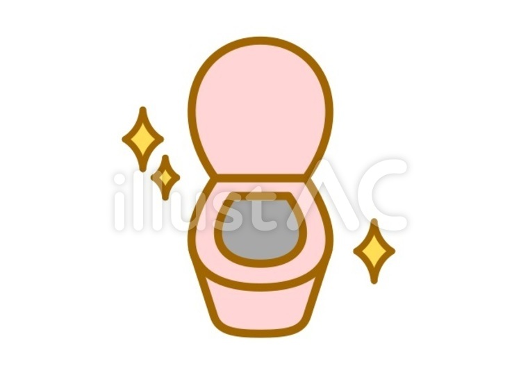 トイレ　ピカピカ　桃 トイレ,掃除,清潔のイラスト素材