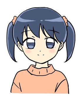 雙馬尾的女孩, JPG 和 PNG 雙馬尾的女孩, 雙尾, 毛線衣, 發飾, JPG 和 PNG