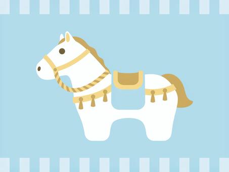 コロンとした飾り馬3 馬,午,午年,白馬,2026,2026年,うま,飾り馬,年賀状,干支のイラスト素材