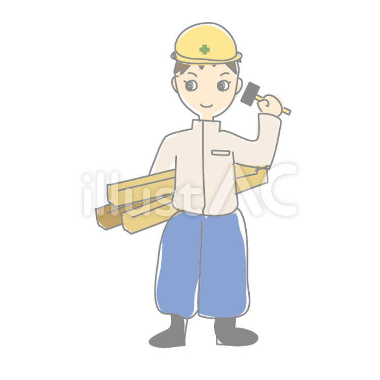 建設作業員 建設作業員,大工,土木のイラスト素材