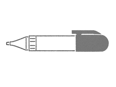 色鉛筆風の文房具　修正ペン　グレー 修正ペン,文房具,筆記用具,手描き,ゆるい,かわいい,イラスト,保育,こども向け,シンプルのイラスト素材