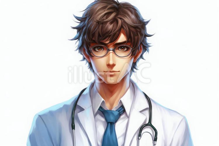 男性の医者 男性,メガネ,医者のイラスト素材