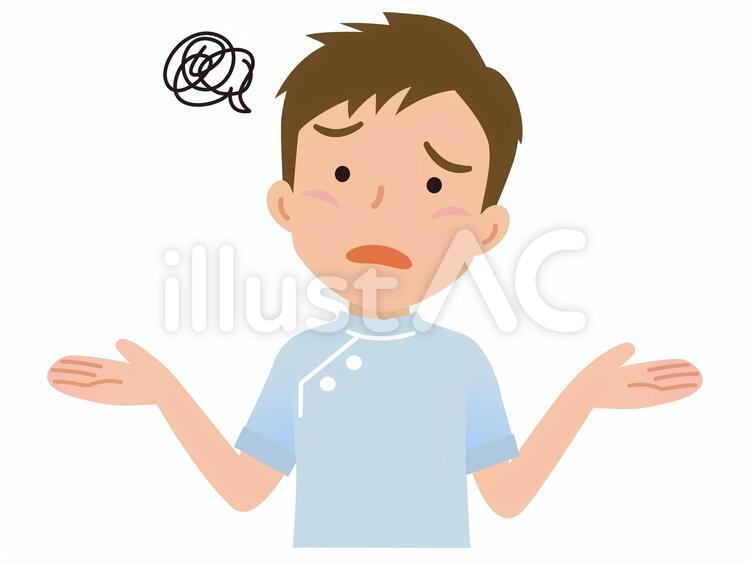 5821.介護士男性,モヤモヤ 看護師,介護士,もやもやのイラスト素材