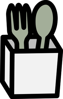 白の箸立てです。 箸立て,シンプル,フォーク,スプーン,飲食店,備品,グッズ,レストラン,カウンター,インテリアのイラスト素材