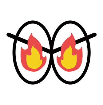 ポップなキャラクターの目　やる気