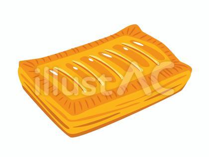 四角いアップルパイのイラスト