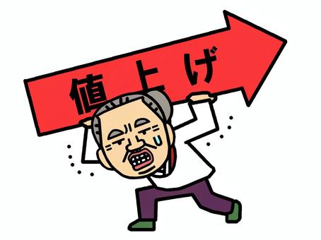 値上げ 値上げ,物価上昇,家計圧迫,人物,おばあちゃん,老人のイラスト素材