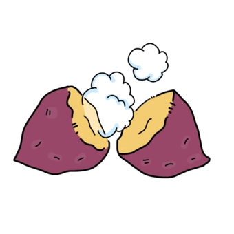 さつまいも さつまいも,スイートポテト,ポテト,おさつバター,ほくほく,湯気,紫,黄色,安納芋,石焼き芋のイラスト素材