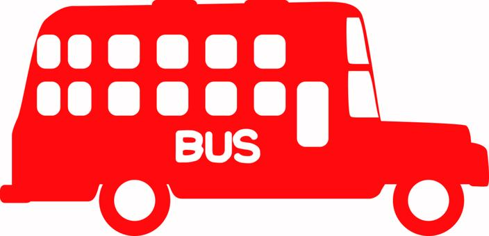 二階建てバス　 二階建てバス,観光,レトロ,昔,車,移動,白黒,かわいい,シルエット,赤のイラスト素材