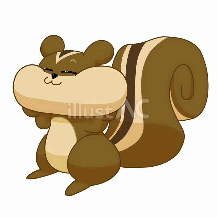 頬を膨らませたリス リス,頬袋,ほっぺのイラスト素材
