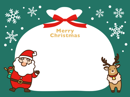 メリークリスマス_プレゼント袋2 クリスマス,サンタクロース,トナカイ,サンタ,フレーム,メッセージ,プレゼント,サンタさん,merrychristmas,袋のイラスト素材