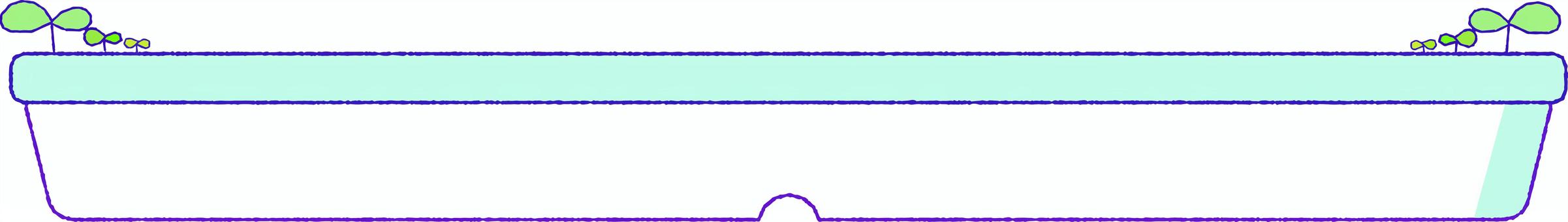植木鉢みたいな可愛いテロップベース（緑） テロップベース,テロップ,枠,フレーム,シンプル,横長,タイトル,ポップ,おしゃれ,かわいいのイラスト素材
