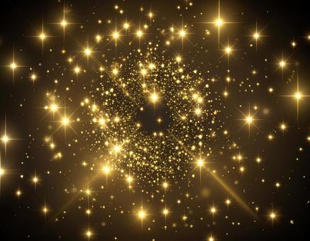 光の粒が螺旋状に輝く幻想的な背景