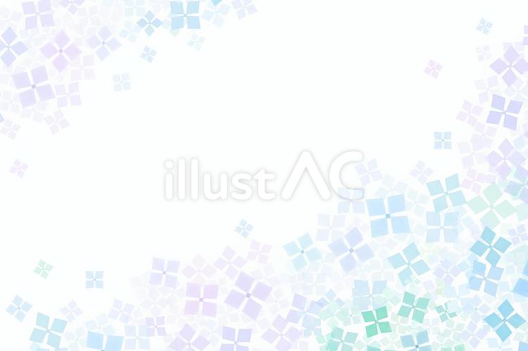 水色と紫のアジサイの花のフレーム アジサイ,フレーム,梅雨のイラスト素材